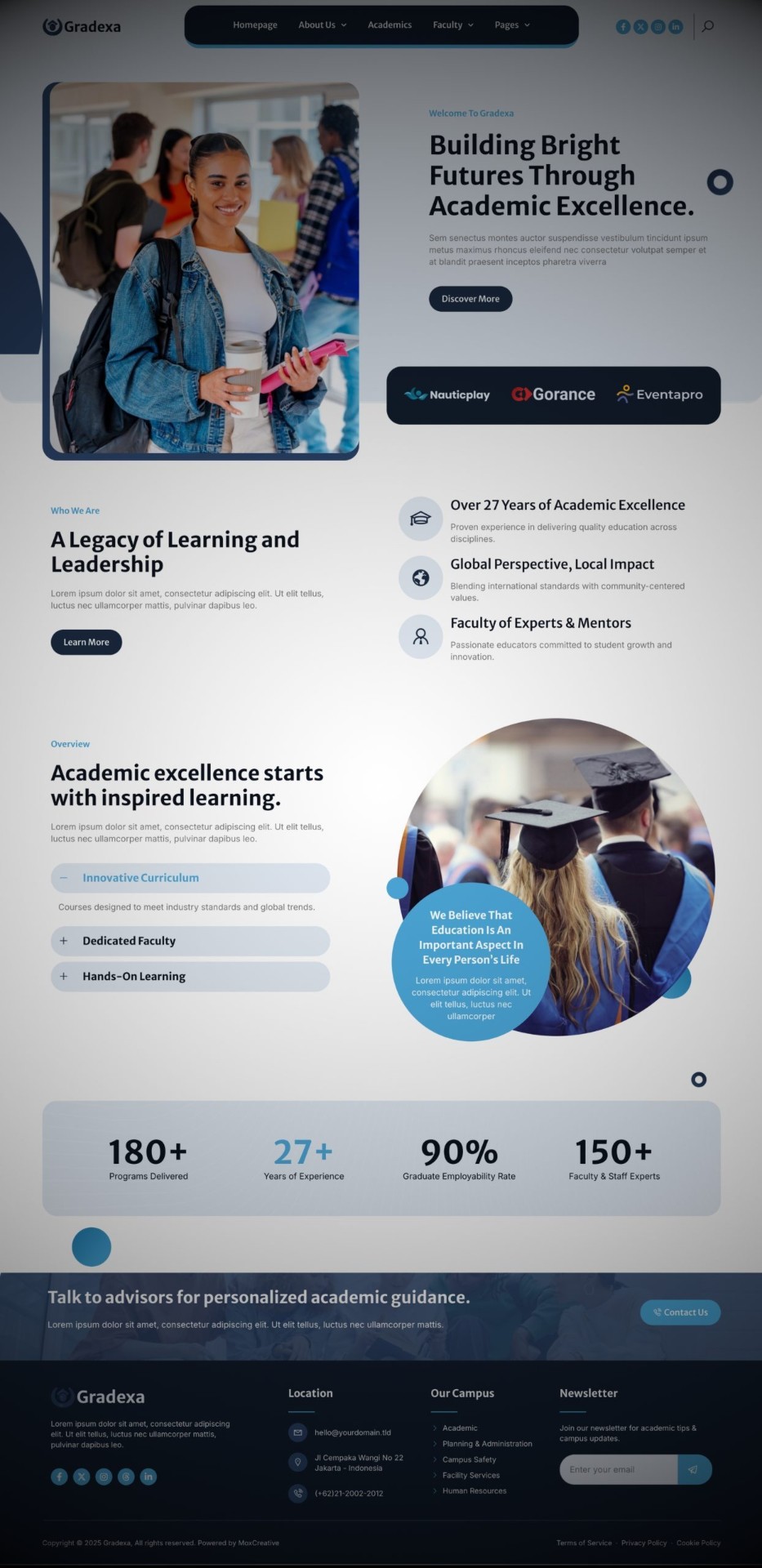 University website design