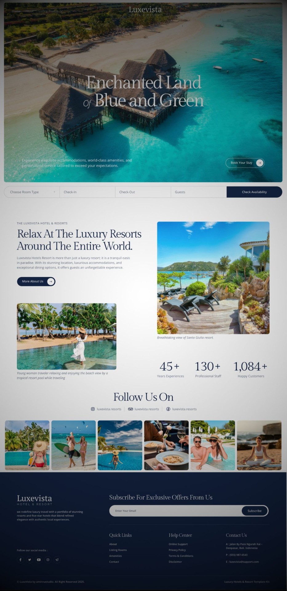Luxury resort website design